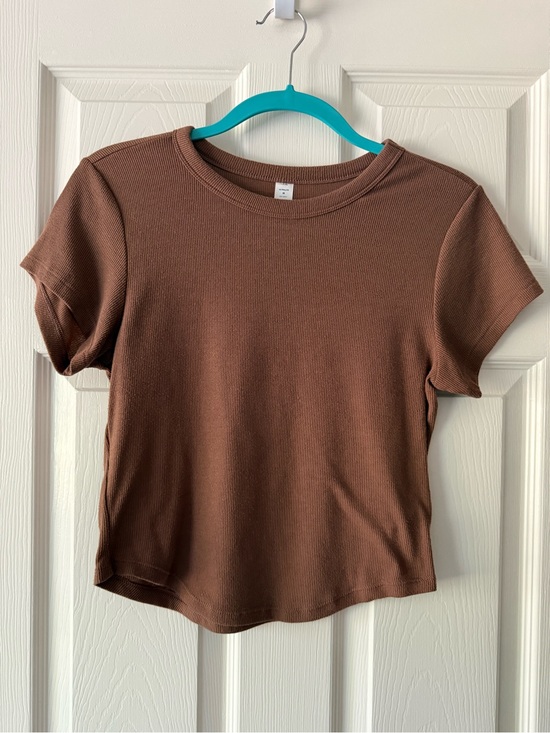 Old Navy Tops - Old Navy Classic Ribbed Short Sleeve Top - Tan/Brown
